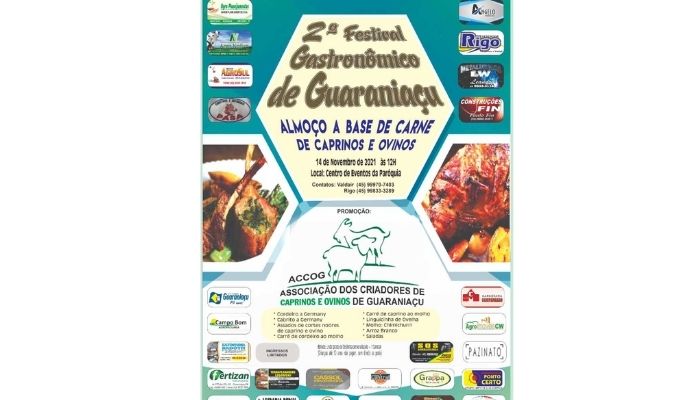Guaraniaçu - Está chegando o 2º Festival Gastronômico com Almoço a Base de Carne de Caprinos e Ovinos